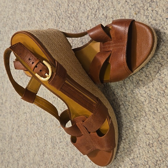 Franco Sarto Brown Sandals with Wedge Heel and Adjustable Strap - Picture 9 of 10